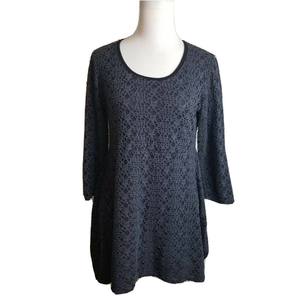 CUT LOOSE Tunic top Womens medium gray asymmetrical hem Lagenlook Boho